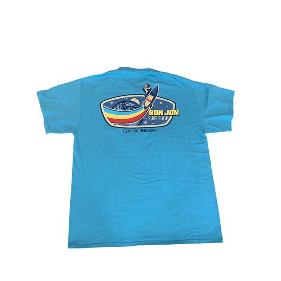 Ron Jon Surf Shop T-Shirt – Men’s Large – Aqua Blue – Double-Sided Graphic Tee - Picture 4 of 4